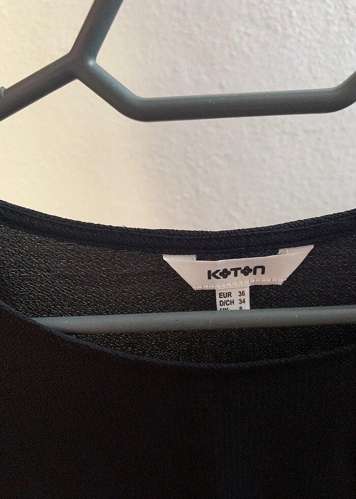 Siyah koton bluz - Görsel 2