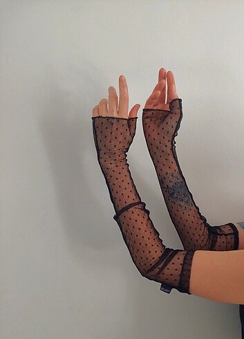 Puantiyeli dantel kolluk  - Görsel 2