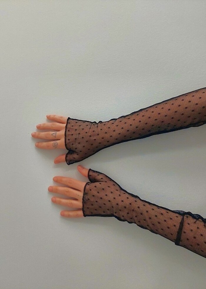 Puantiyeli dantel kolluk  - Görsel 4