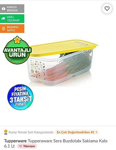 Tupperware sera buzdolabı saklama kabı - Görsel 6