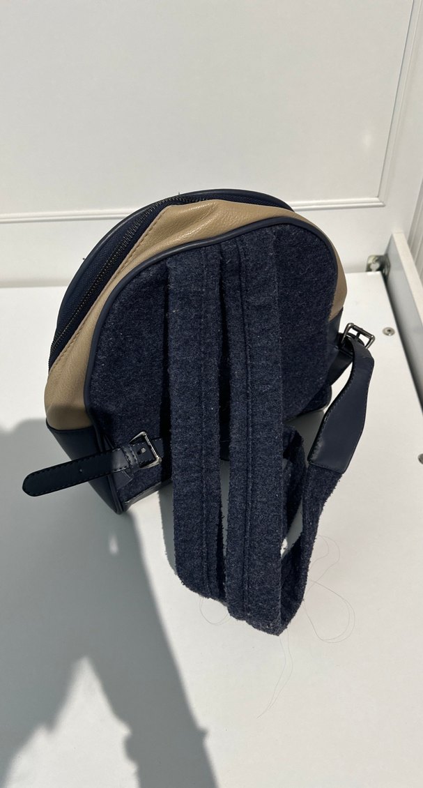 Kadın Koyu Mavi Süet Sırt Çantası - Görsel 2