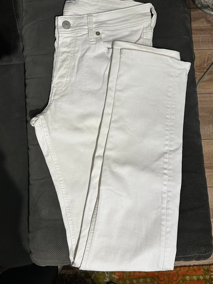 Beyaz Regular Fit Denim Erkek Kot Pantolon - Görsel 2
