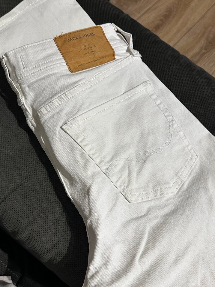 Beyaz Regular Fit Denim Erkek Kot Pantolon - Görsel 5