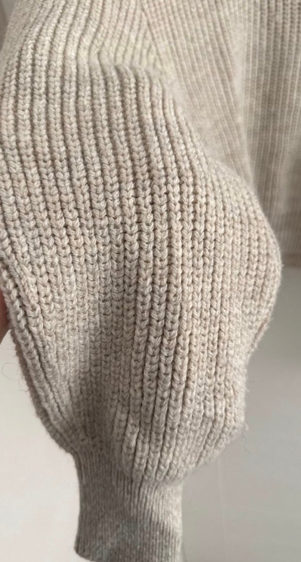 Gri Örgü Kadın Yarım Fermuarlı Kazak - Görsel 2