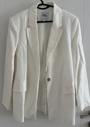 Zara Düğmeli Keten Kadın Blazer - Görsel 2
