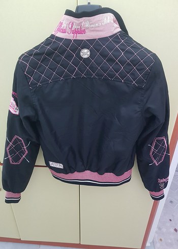 Fermuarlı Pembe Baskılı Kadın Ceket - Görsel 2