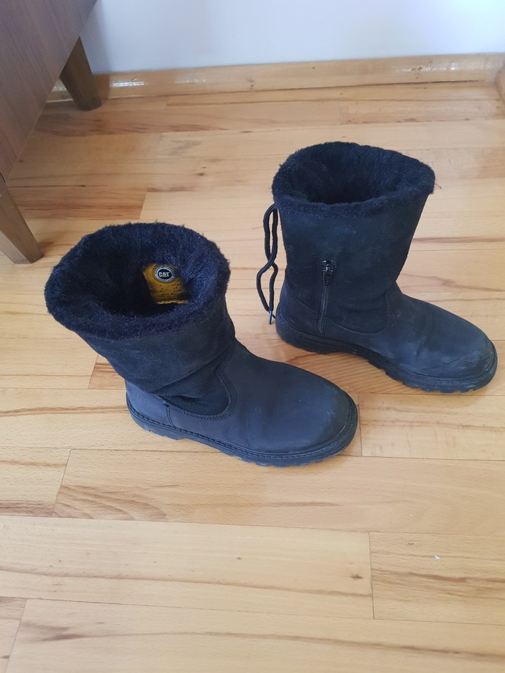 Siyah Süet Kürklü Kadın Dolgu Topuk Bot - Görsel 2