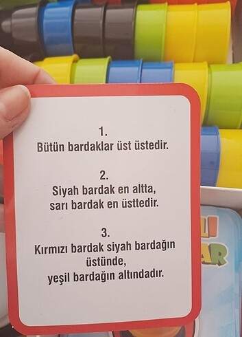 Beden Renk Eğlencwli Bardaklar /Eğitici kutu oyunu