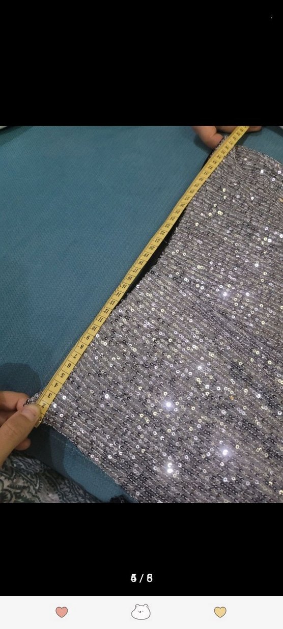 Gri Payetli Kadın Bol Kesim Pantolon - Görsel 4