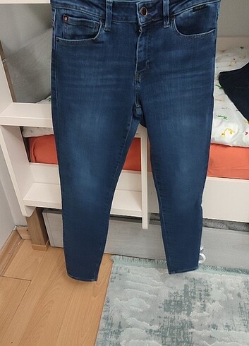 28 Beden lacivert Renk Mavi jeans Bayan Kot Pantolon 