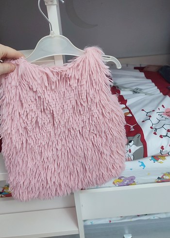 Pembe Kürklü Kız Çocuk Yeleği - Görsel 4