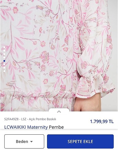 LC Waikiki Pembe çiçekli elbise