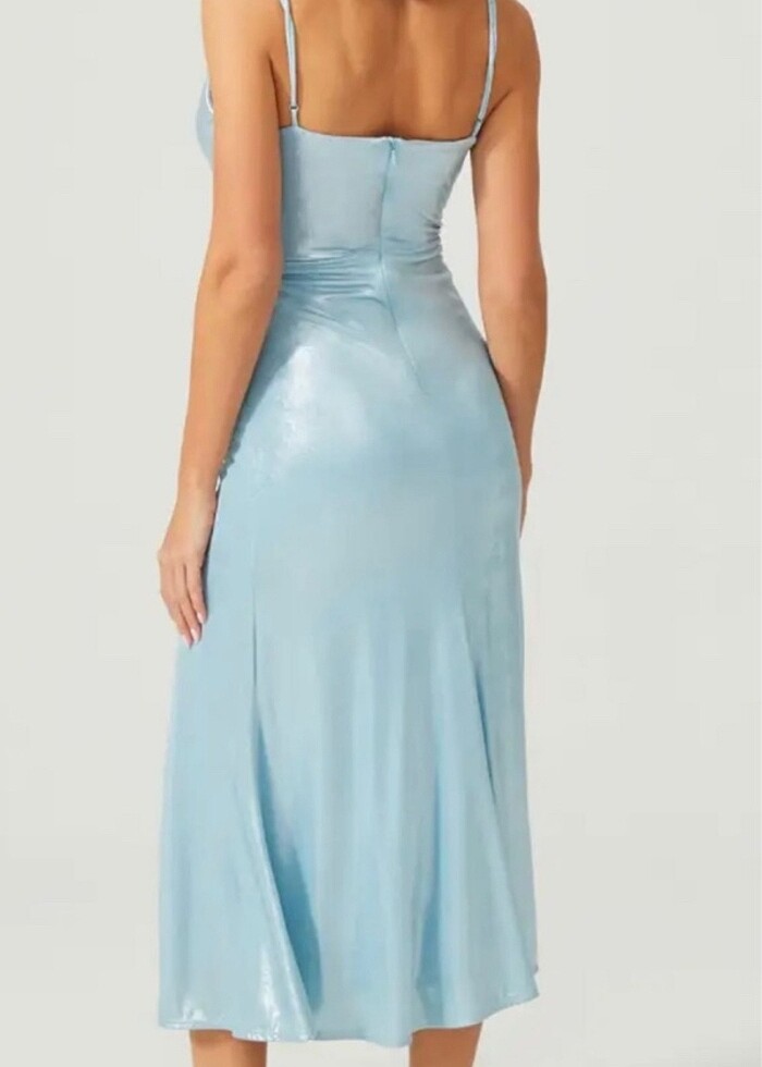 Adil ışık midi mavi elbise - Görsel 3