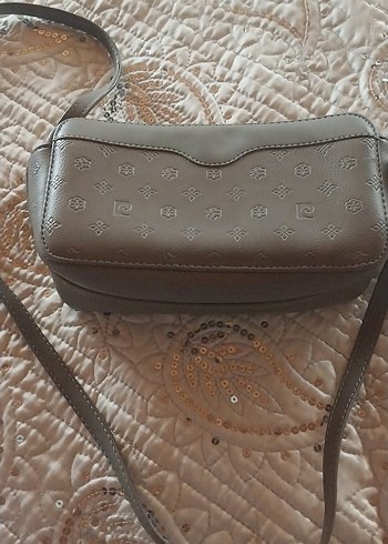 Pierre Cardin Gri Deri Kemerli Modern Klasik Çanta