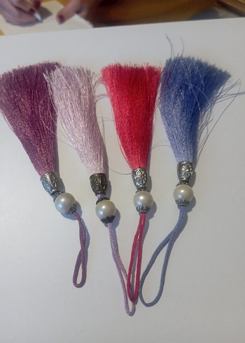 Gri İpek Görünümlü Püskül Saç Aksesuarı - Görsel 5