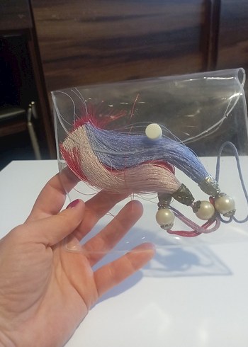 Gri İpek Görünümlü Püskül Saç Aksesuarı - Görsel 7