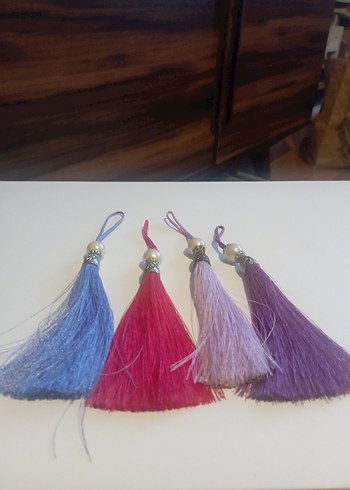 Gri İpek Görünümlü Püskül Saç Aksesuarı - Görsel 6