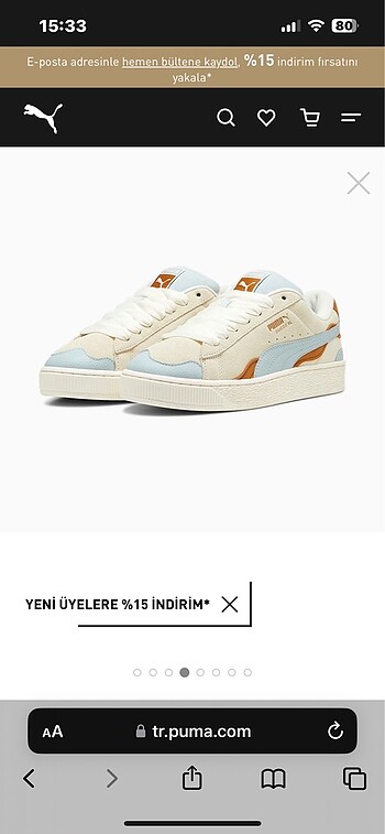 37 Beden beyaz Renk Puma 37 numara spor ayakkabı