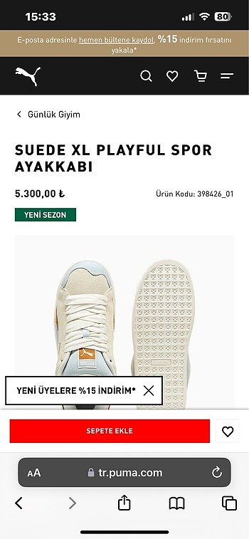Puma Puma 37 numara spor ayakkabı