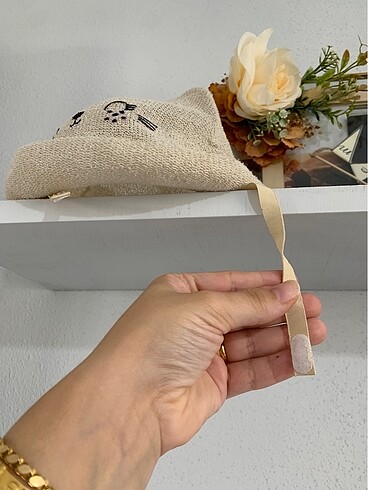 1-2 Yaş, 19 cm Beden camel Renk Bebek hasır şapka