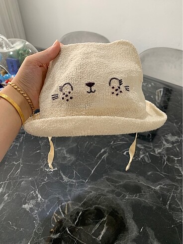 1-2 Yaş, 19 cm Beden Bebek hasır şapka