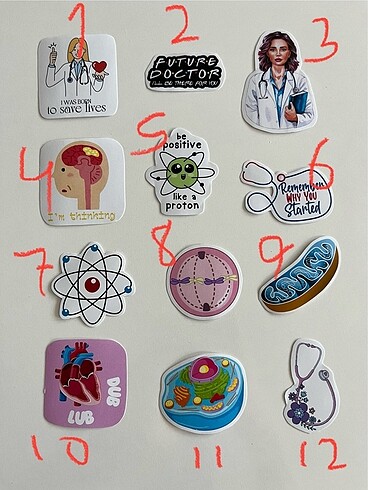  Doktor ve Biyoloji Temalı Sticker Seti