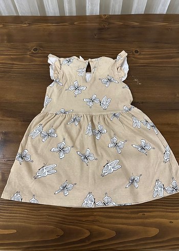 Kız Çocuk Bej Fırfırlı Elbise - Görsel 2