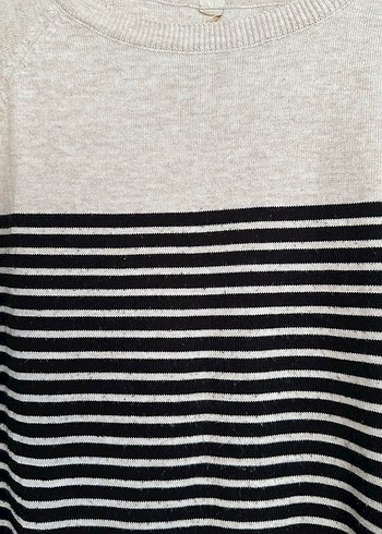 Gri Çizgili Uzun Kollu Triko Elbise - Görsel 3