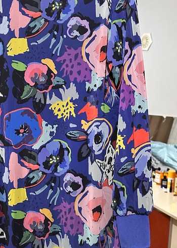 Çiçek Desenli Uzun Bohem Elbise - Görsel 3