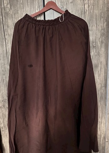 Kadın Kahverengi Uzun Keten Etek - Görsel 2