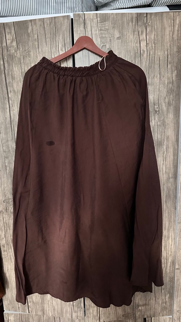 Kadın Kahverengi Uzun Keten Etek - Görsel 2