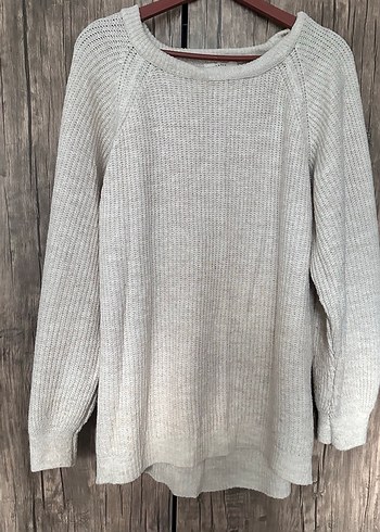 Gri Örgü Kadın Keten Kazak - Görsel 4