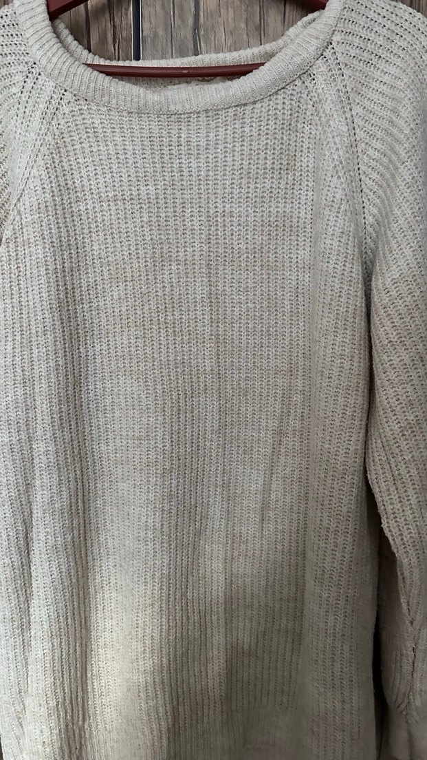 Gri Örgü Kadın Keten Kazak - Görsel 2