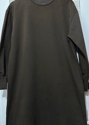 Kadın Kahverengi Uzun Kollu Salaş elbise - Görsel 3