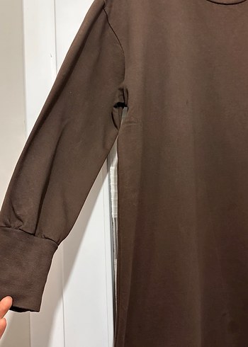 Kadın Kahverengi Uzun Kollu Salaş elbise - Görsel 2