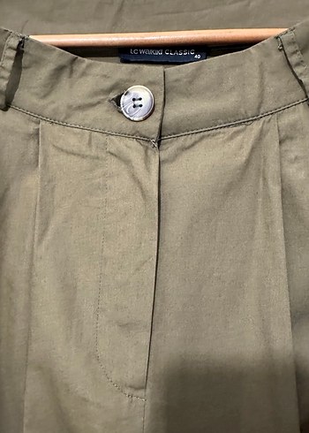 Haki Kadın Uzun Keten Etek - Görsel 3