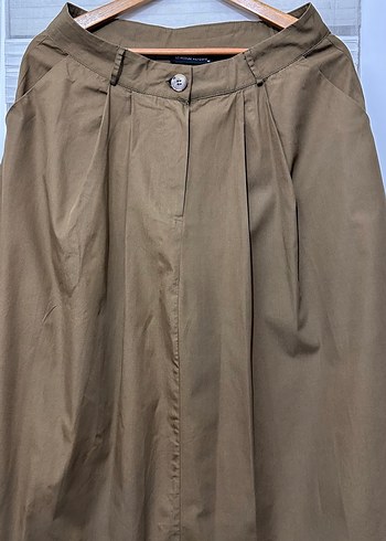 Haki Kadın Uzun Keten Etek - Görsel 4