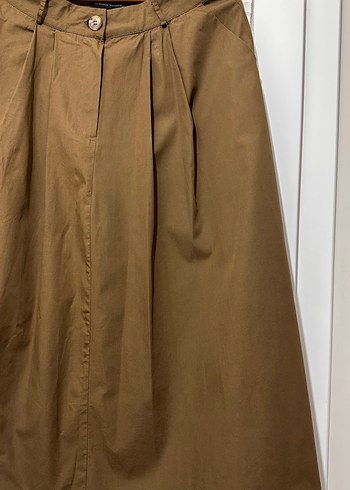 Haki Kadın Uzun Keten Etek - Görsel 2