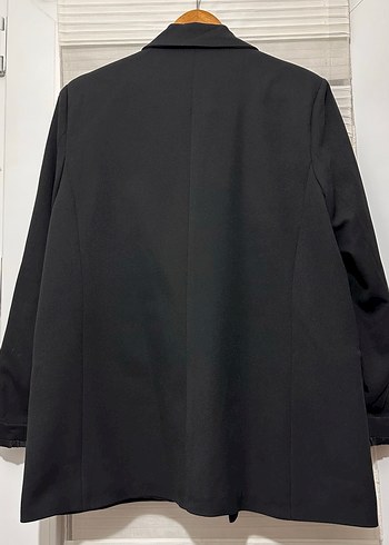 Siyah Kadın Ofis Blazeri, Düğmeli, Normal Boy - Görsel 5