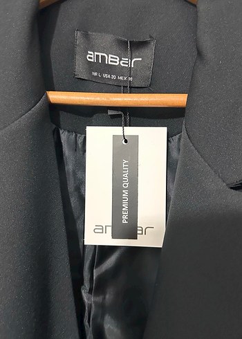 Siyah Kadın Ofis Blazeri, Düğmeli, Normal Boy - Görsel 3