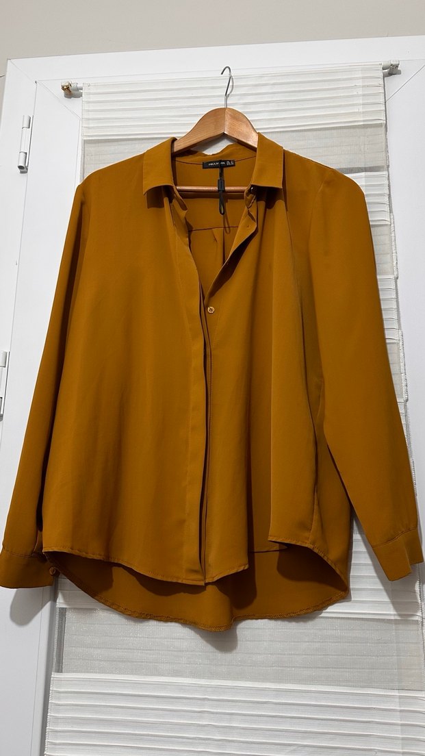 Düğmeli Kadın Salaş Gömlek - Görsel 3