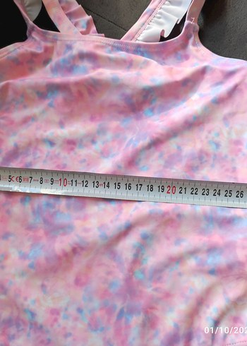 Kız Çocuk Pembe Pastel Batik Desen Mayo - Görsel 7