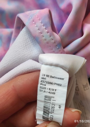 Kız Çocuk Pembe Pastel Batik Desen Mayo - Görsel 6