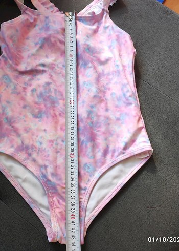 Kız Çocuk Pembe Pastel Batik Desen Mayo - Görsel 8