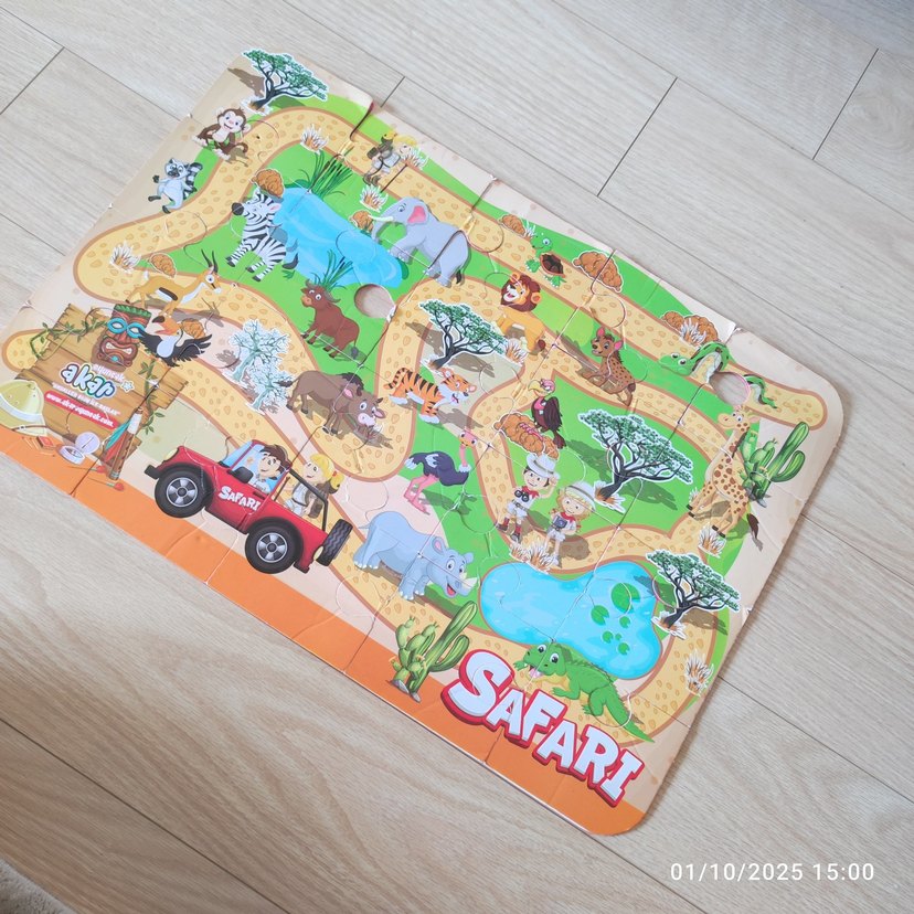Renkli Safari Temalı Çocuk Yapbozu - Görsel 3