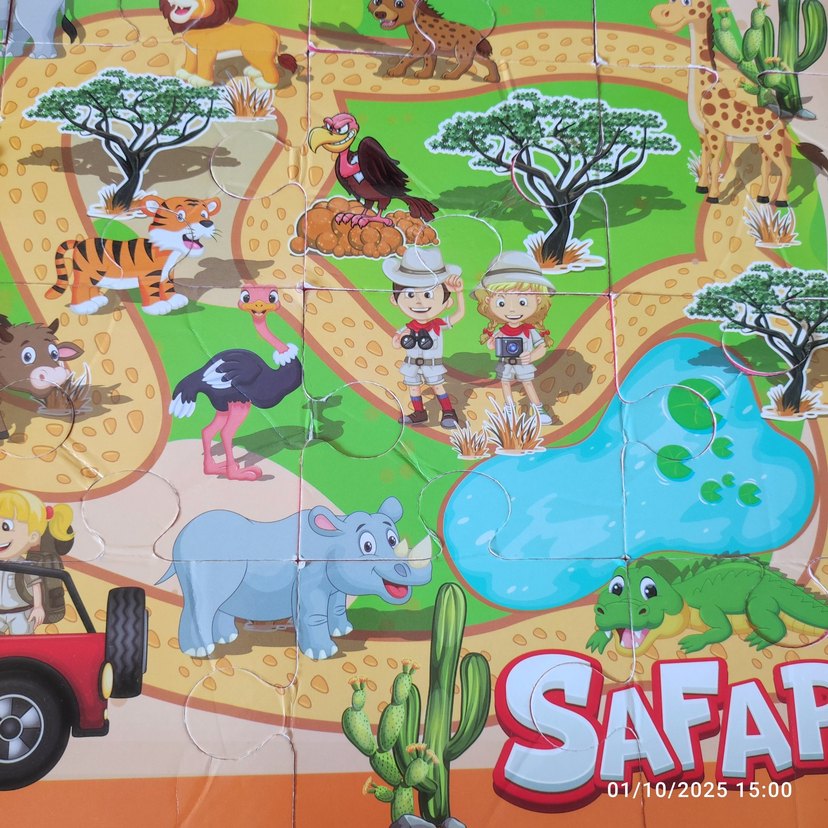 Renkli Safari Temalı Çocuk Yapbozu - Görsel 2