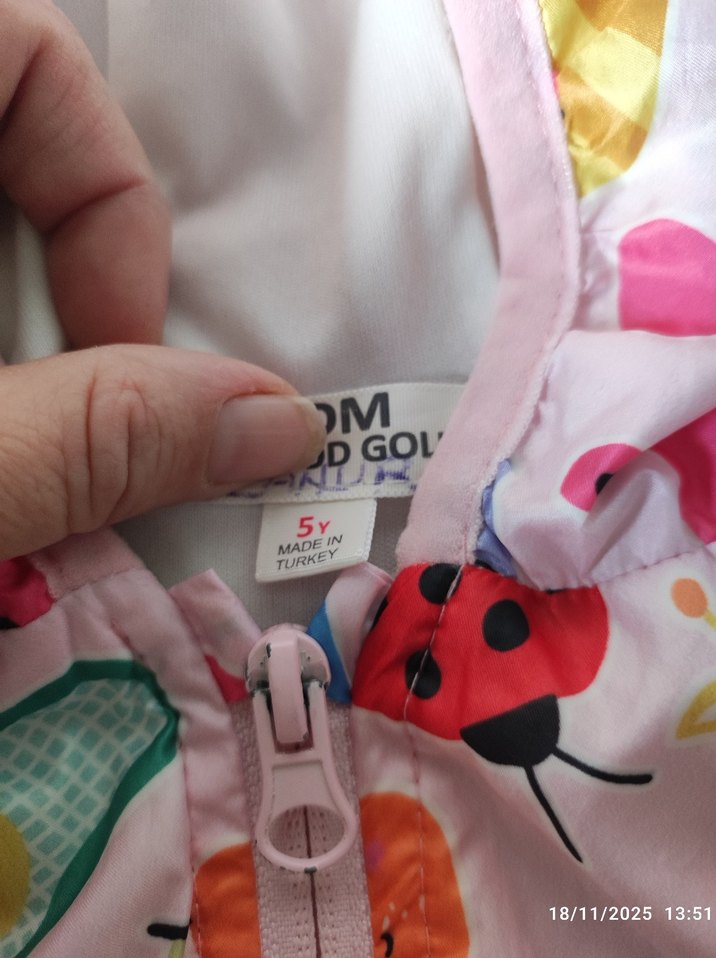 Kapüşonlu Renkli Kız Çocuk Yağmurluk - Görsel 2