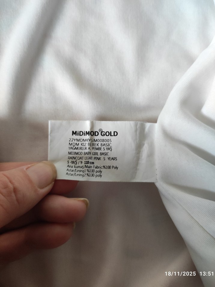 Kapüşonlu Renkli Kız Çocuk Yağmurluk - Görsel 3