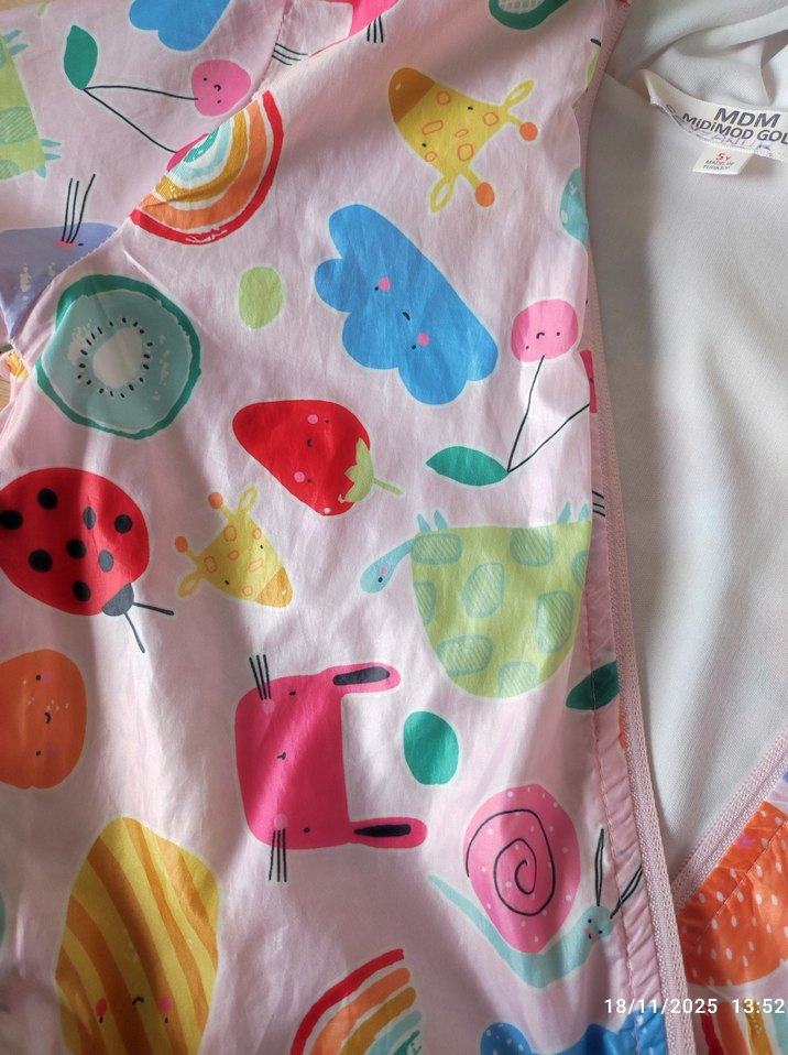 Kapüşonlu Renkli Kız Çocuk Yağmurluk - Görsel 4