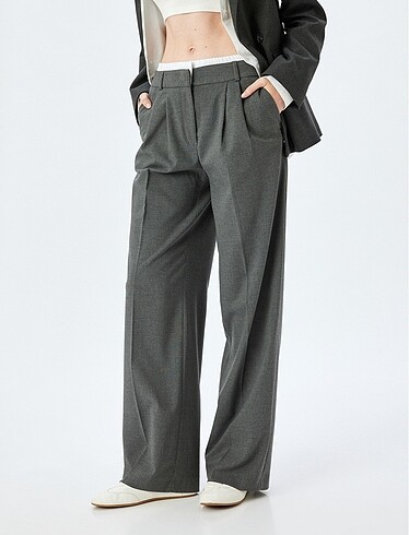 ACIL  BERSHKA bel detayli kumas pantolon - Görsel 2